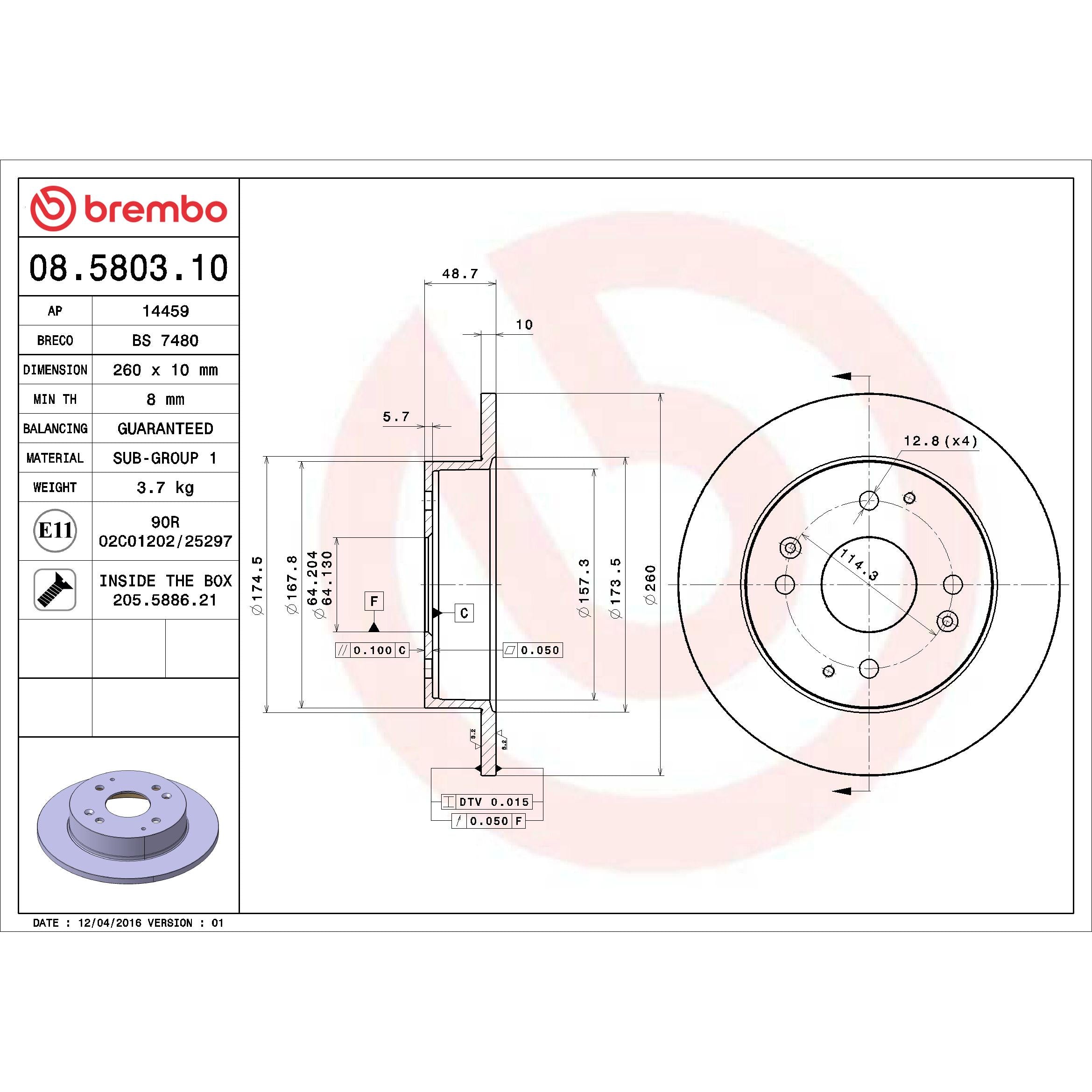 Brembo Disc Brake Rotor 08.5803.10