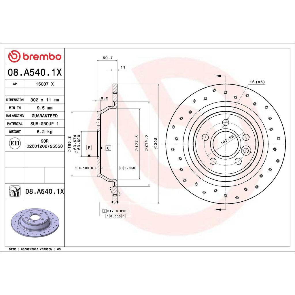 Brembo Disc Brake Rotor 08.A540.1X