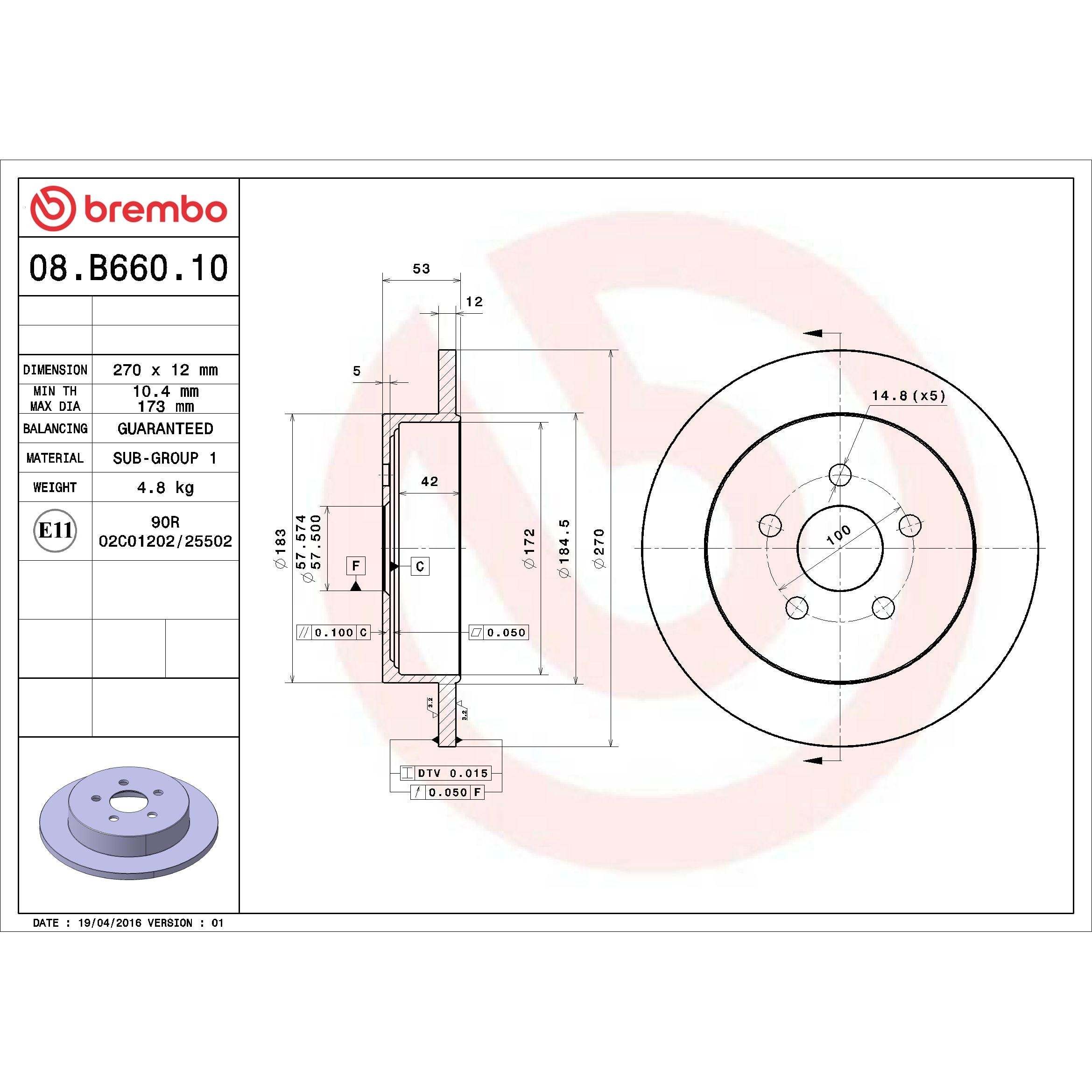 Brembo Disc Brake Rotor 08.B660.10
