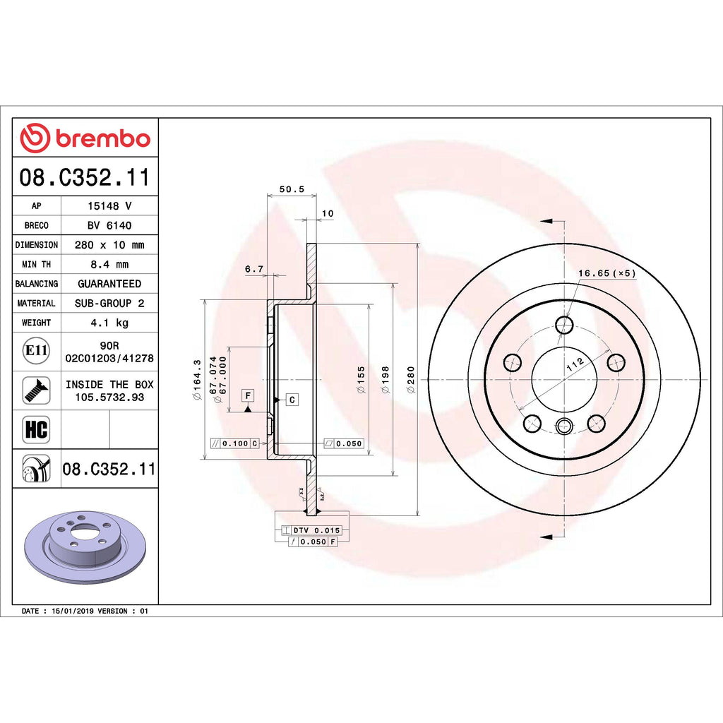 Brembo Disc Brake Rotor 08.C352.11
