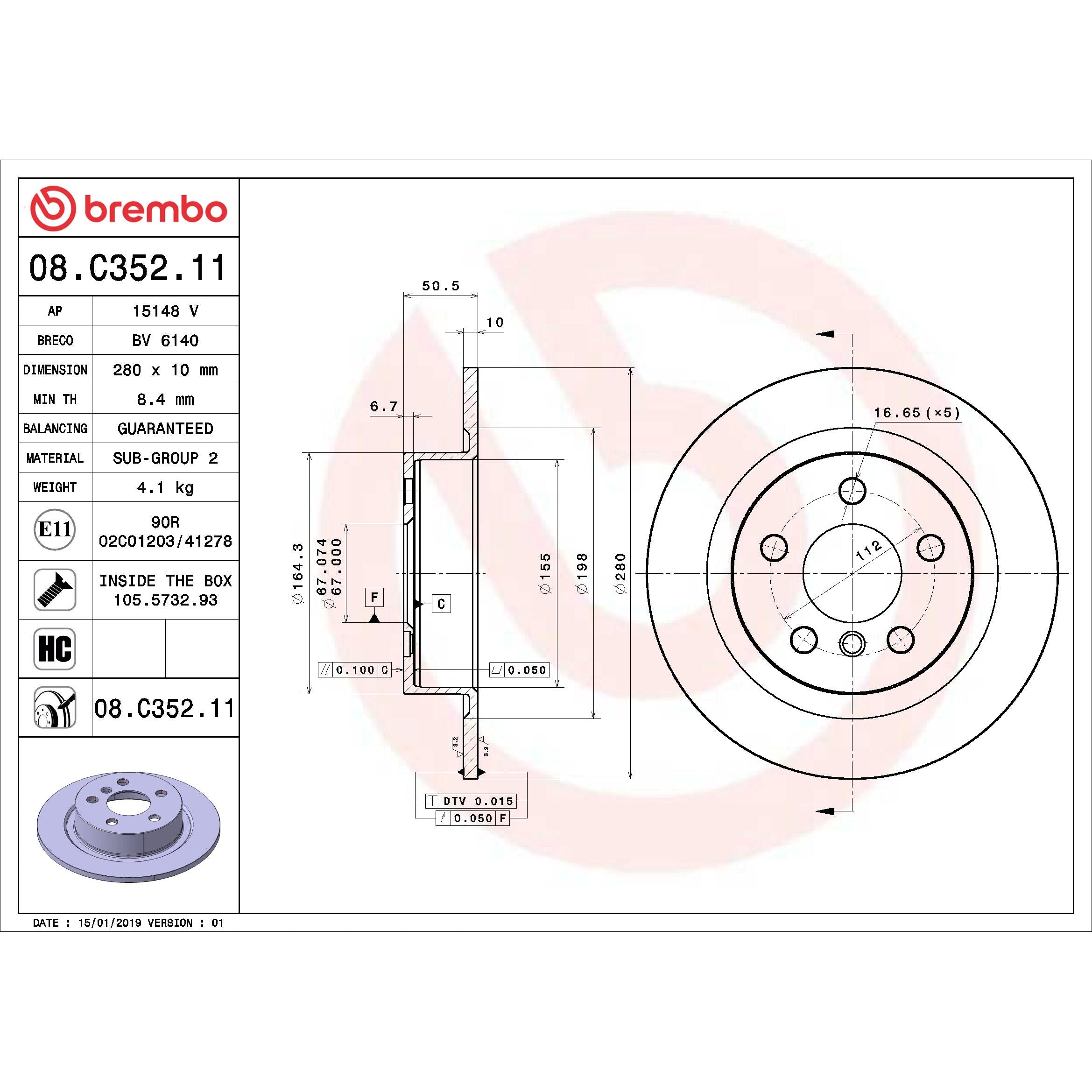 Brembo Disc Brake Rotor 08.C352.11