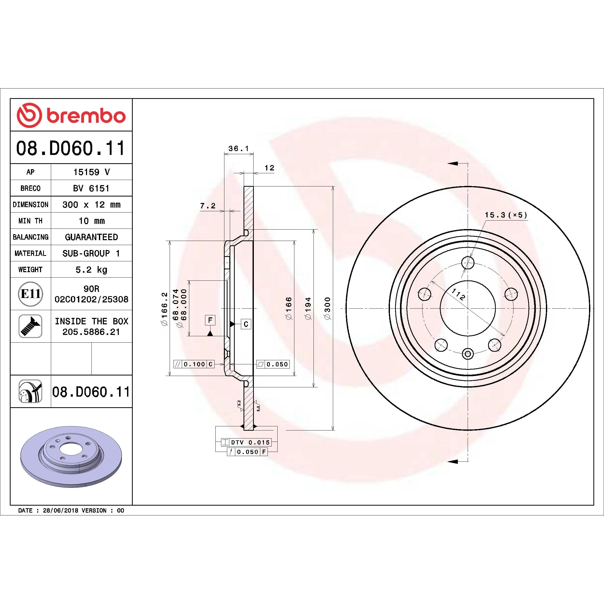 Brembo Disc Brake Rotor 08.D060.11