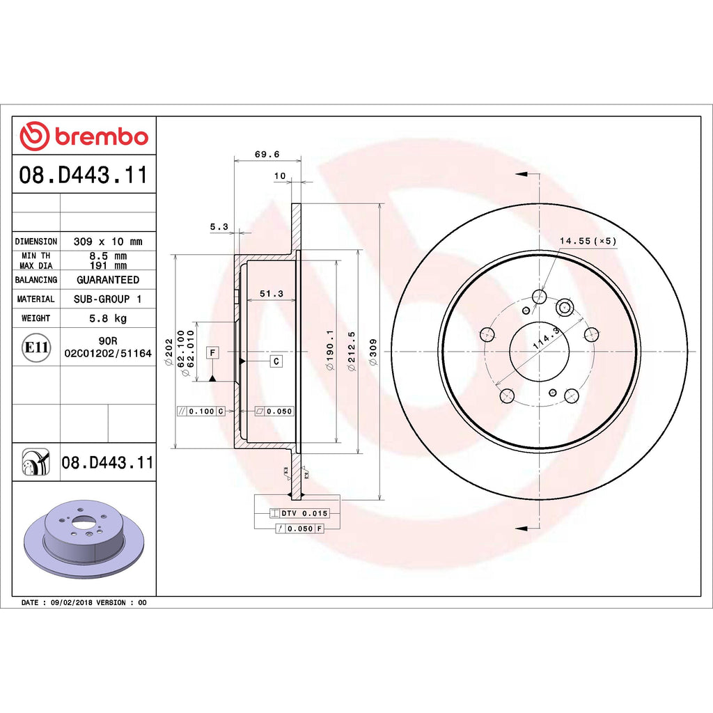 Brembo Disc Brake Rotor 08.D443.11