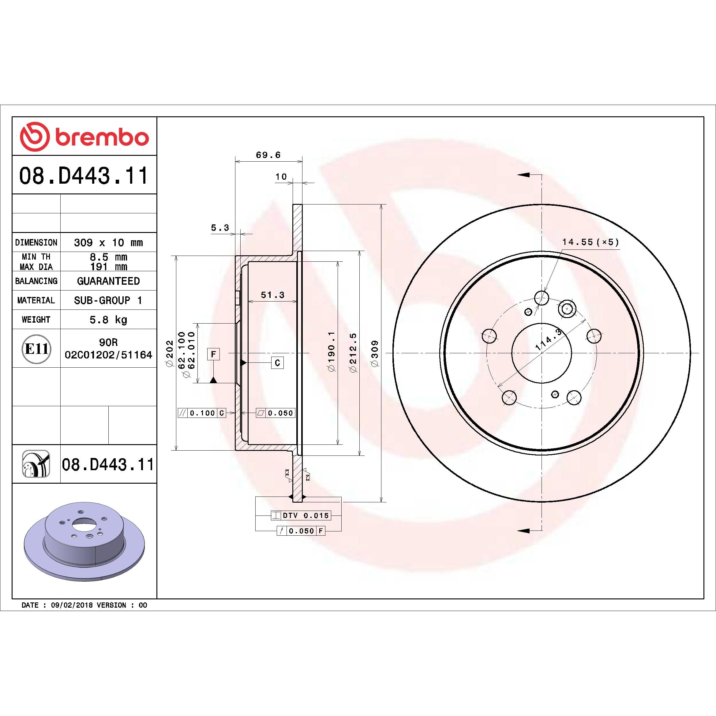 Brembo Disc Brake Rotor 08.D443.11