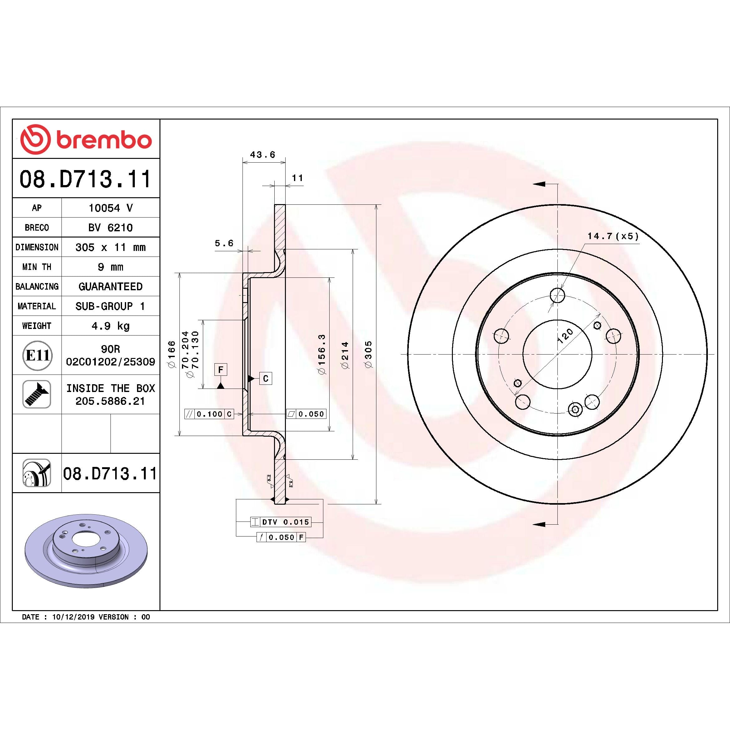 Brembo Disc Brake Rotor 08.D713.11