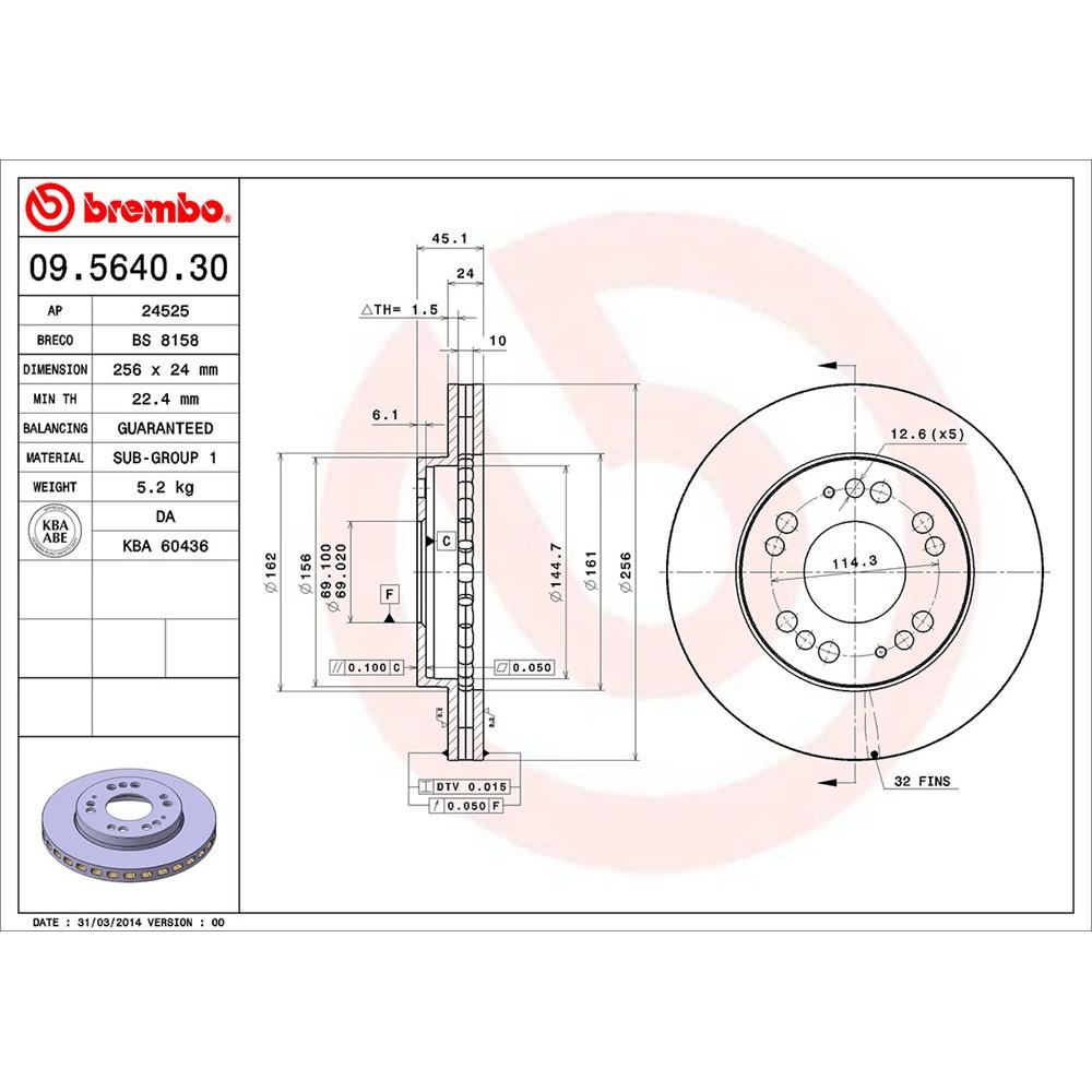 Brembo Disc Brake Rotor 09.5640.30
