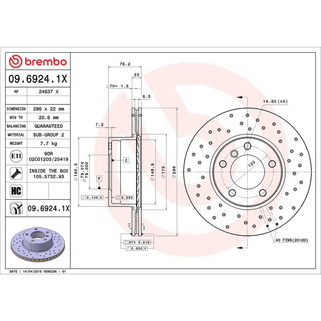 Brembo Disc Brake Rotor 09.6924.1X