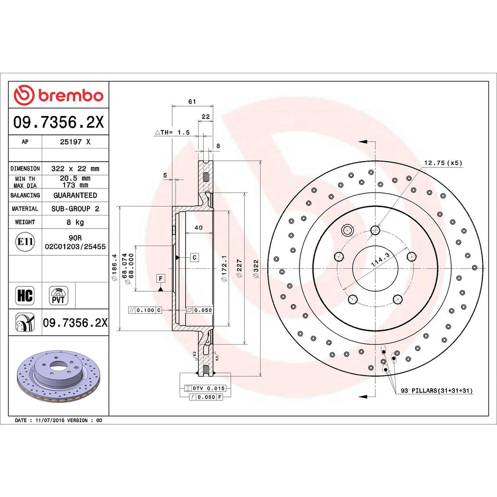 Brembo Disc Brake Rotor 09.7356.2X