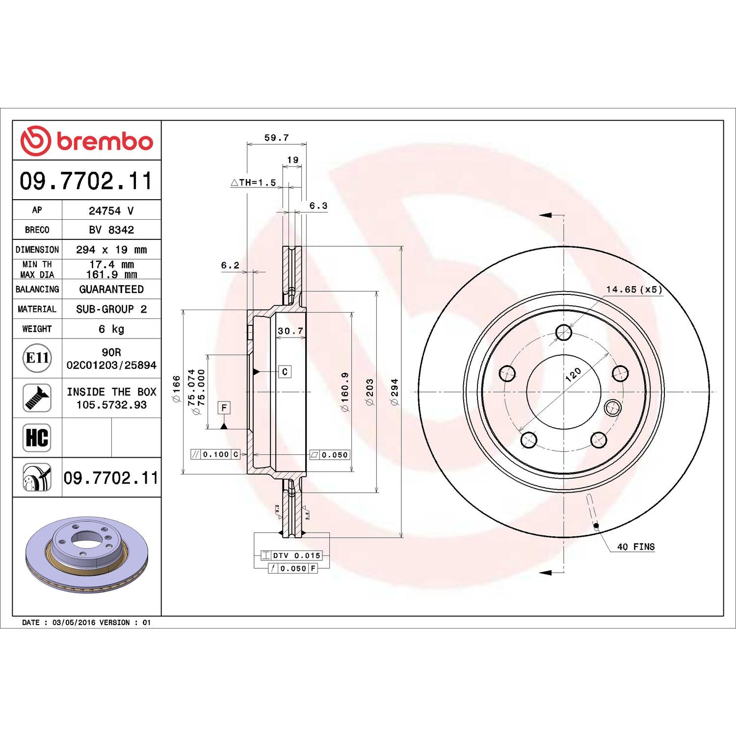 Brembo Disc Brake Rotor 09.7702.11
