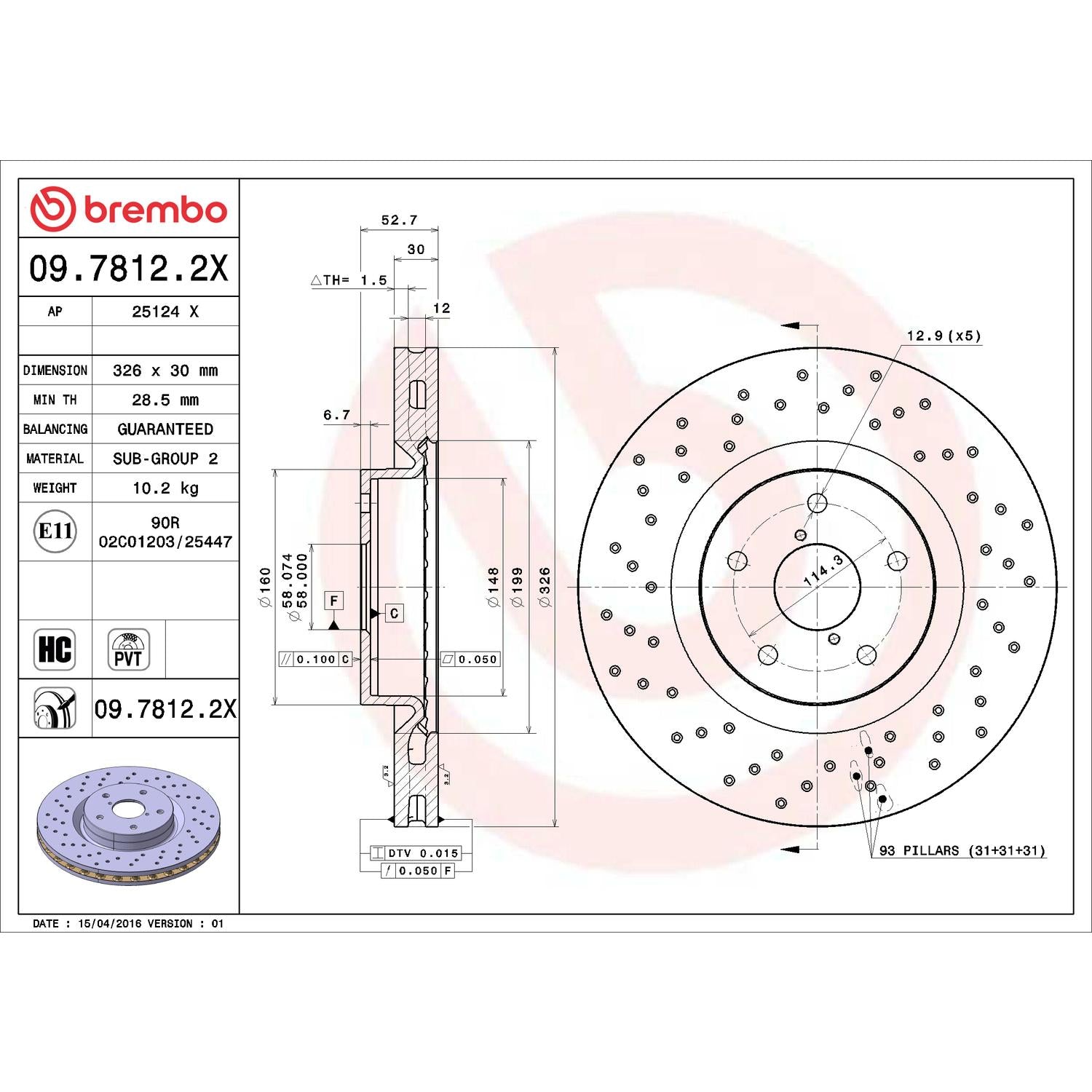 Brembo Disc Brake Rotor 09.7812.2X