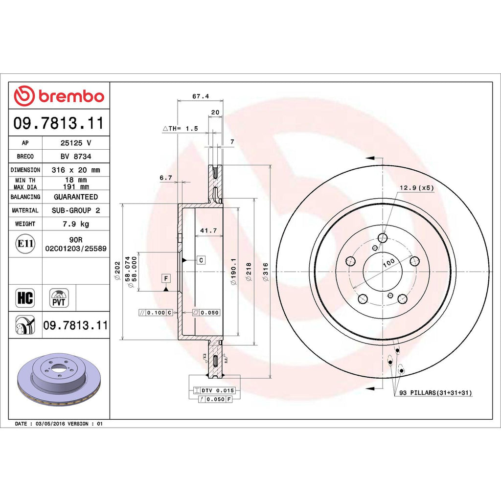 Brembo Disc Brake Rotor 09.7813.11