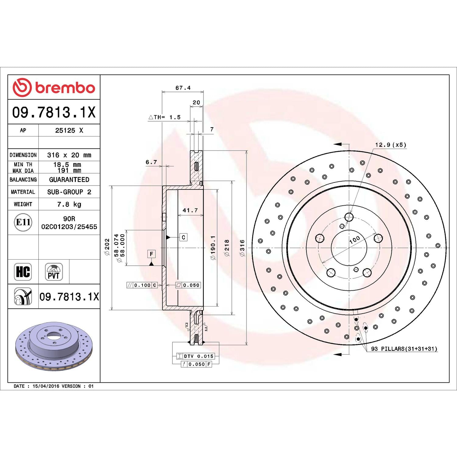 Brembo Disc Brake Rotor 09.7813.1X