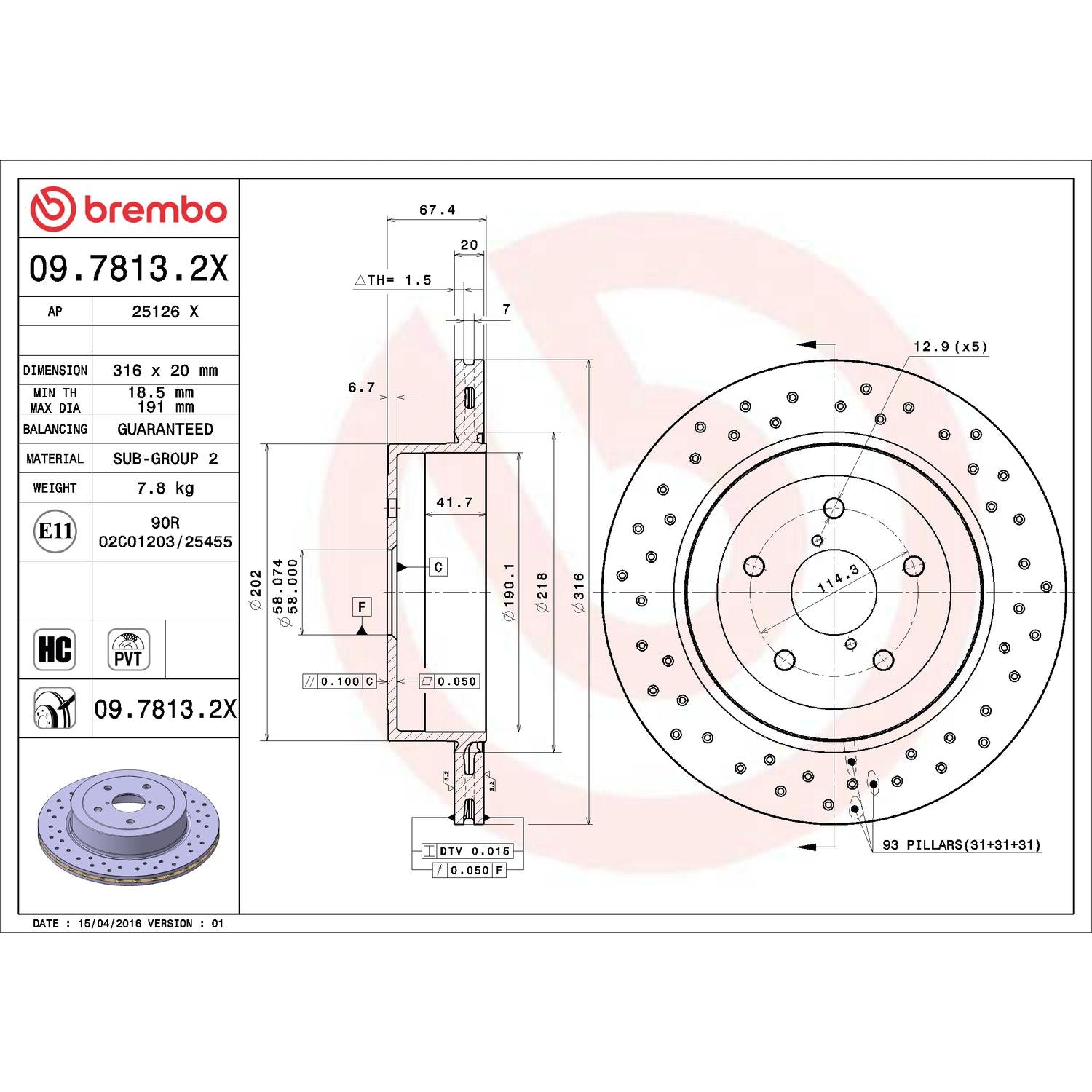 Brembo Disc Brake Rotor 09.7813.2X