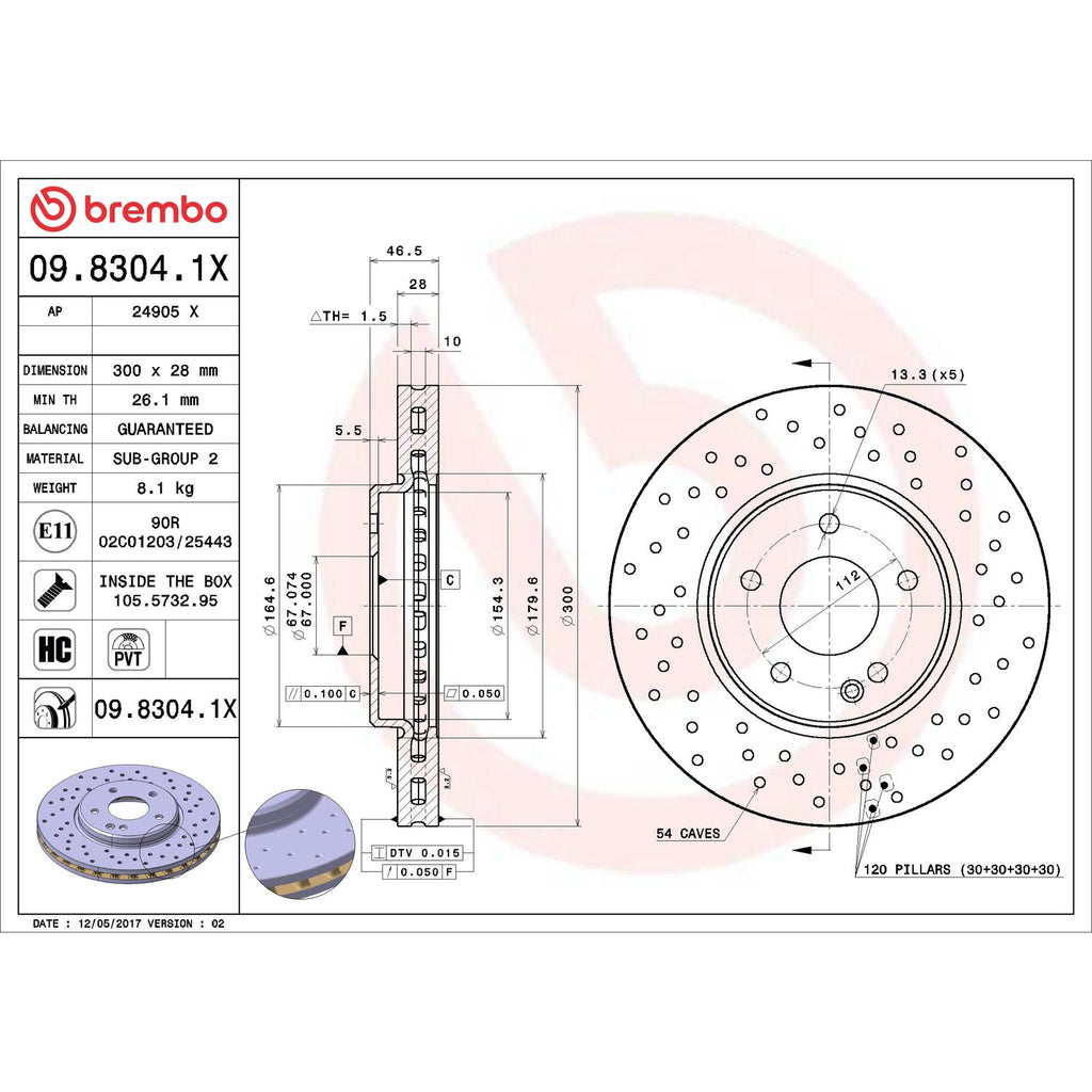 Brembo Disc Brake Rotor 09.8304.1X