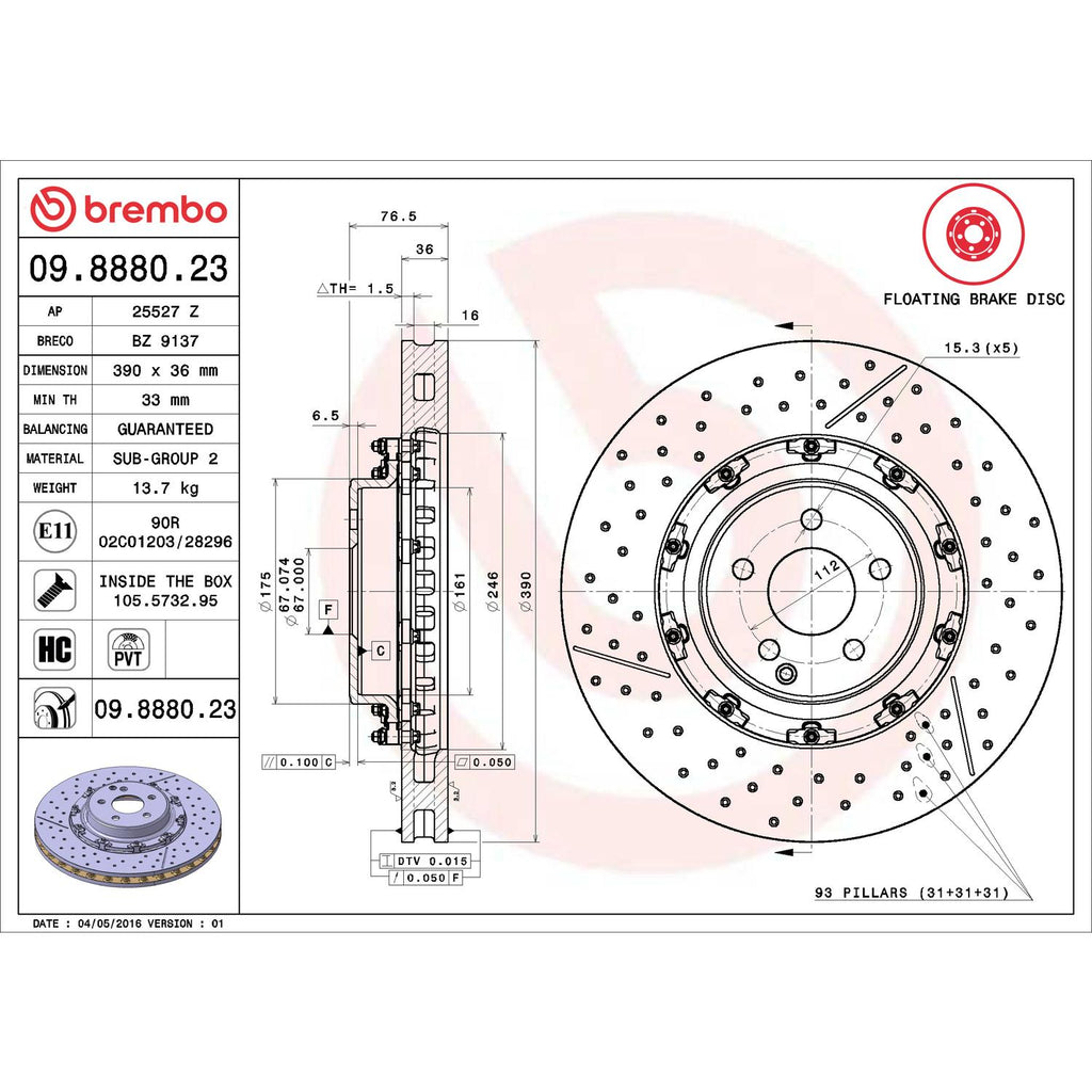 Brembo Disc Brake Rotor 09.8880.23