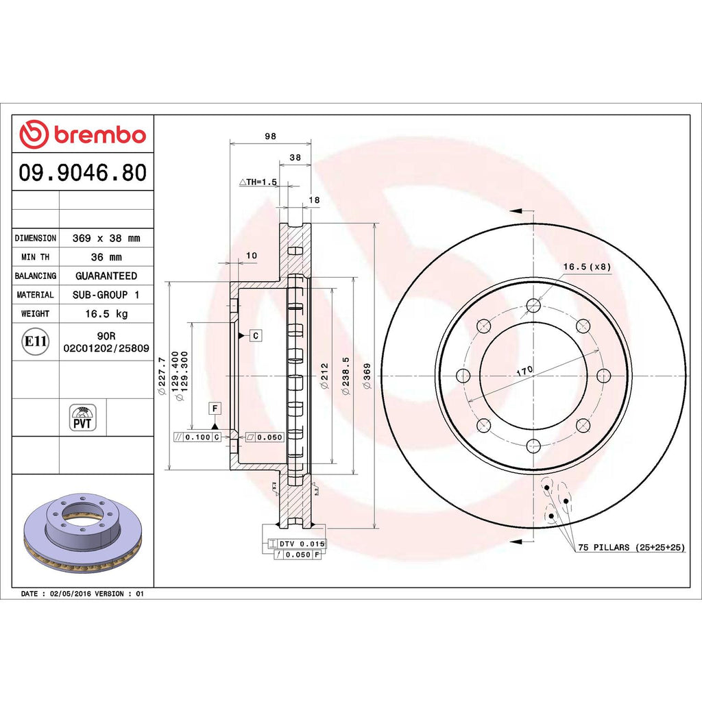 Brembo Disc Brake Rotor 09.9046.80