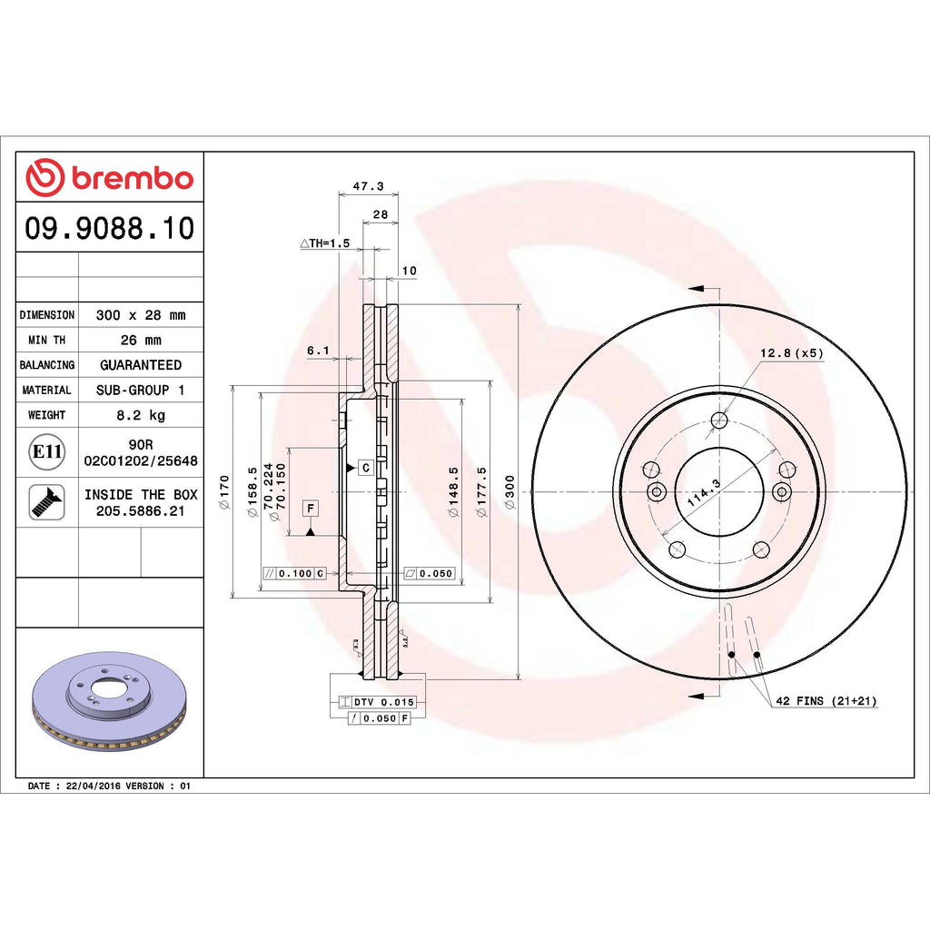 Brembo Disc Brake Rotor 09.9088.10