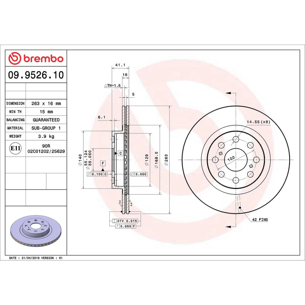 Brembo Disc Brake Rotor 09.9526.10
