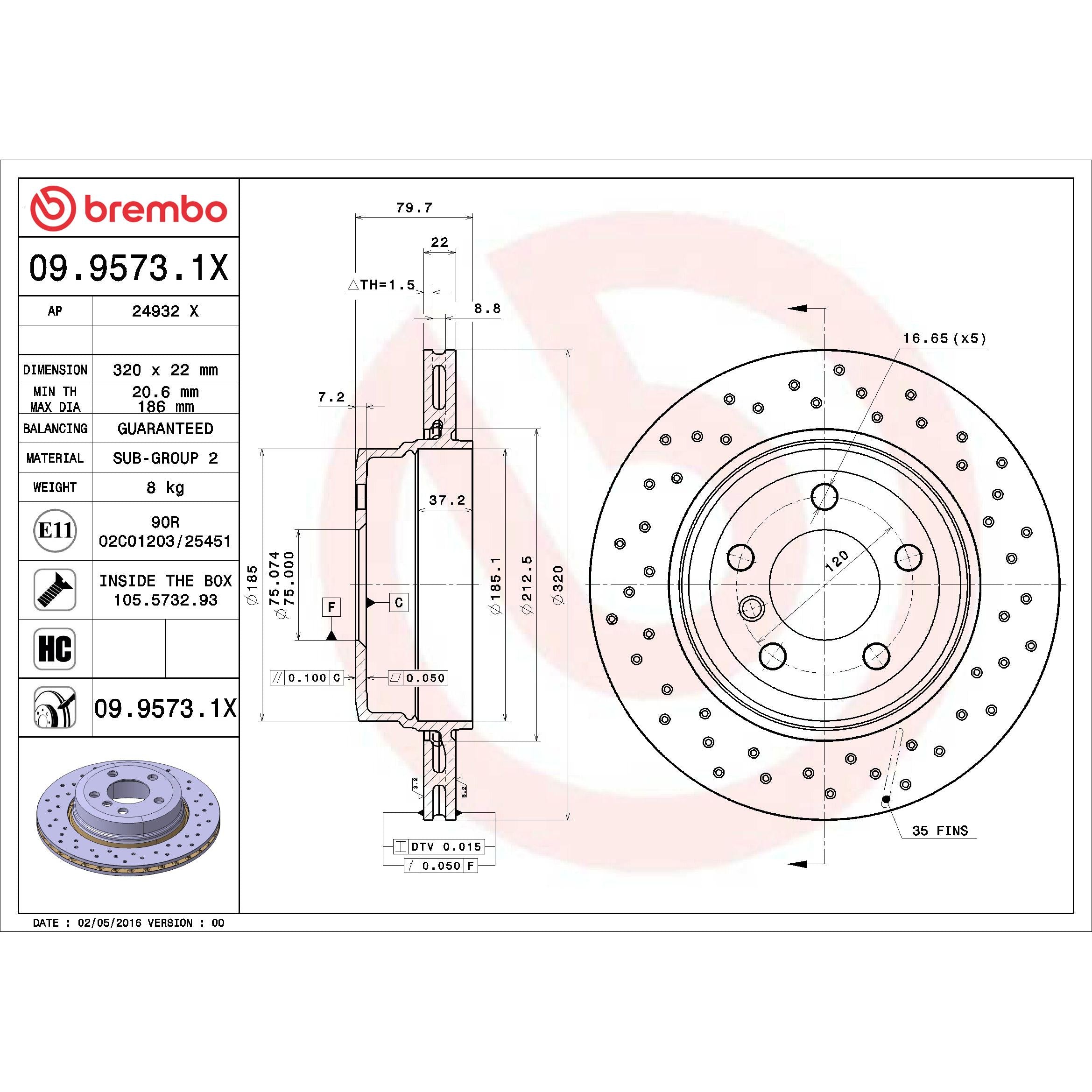 Brembo Disc Brake Rotor 09.9573.1X