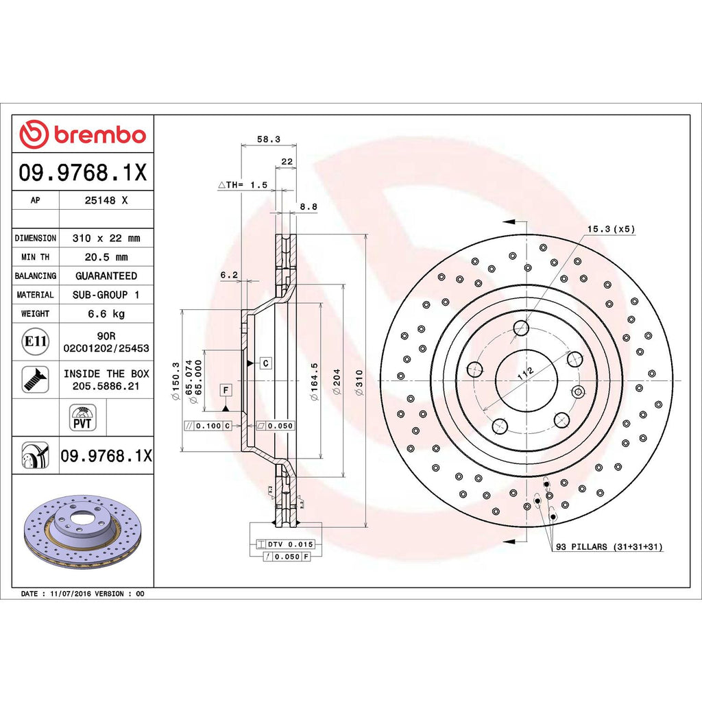 Brembo Disc Brake Rotor 09.9768.1X
