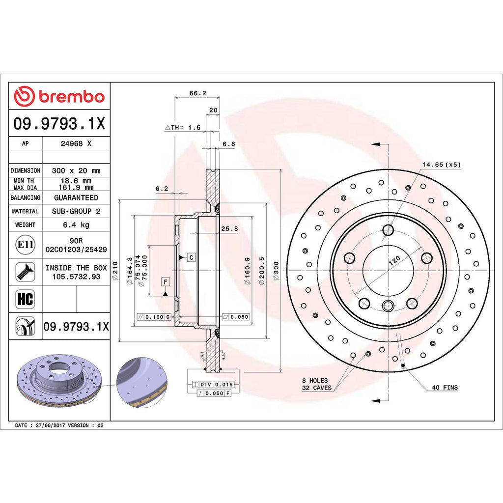 Brembo Disc Brake Rotor 09.9793.1X