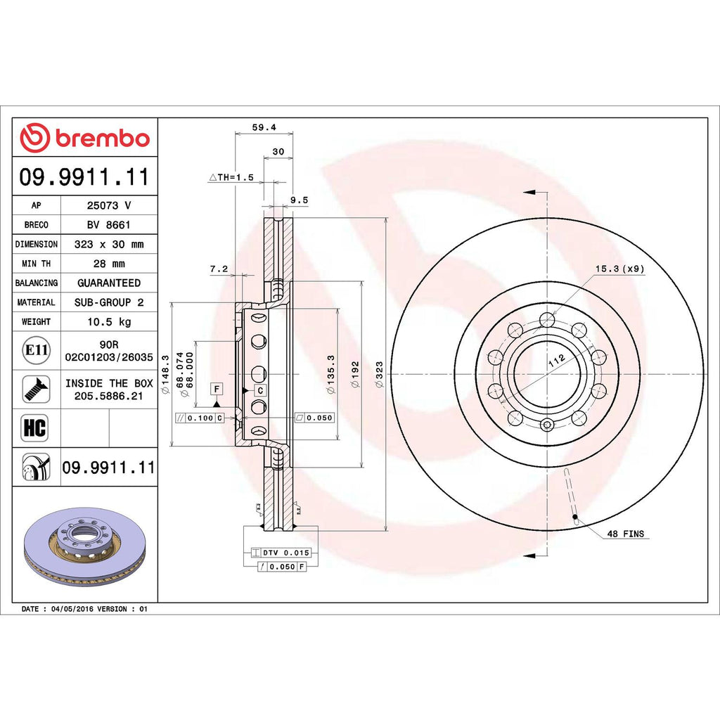 Brembo Disc Brake Rotor 09.9911.11