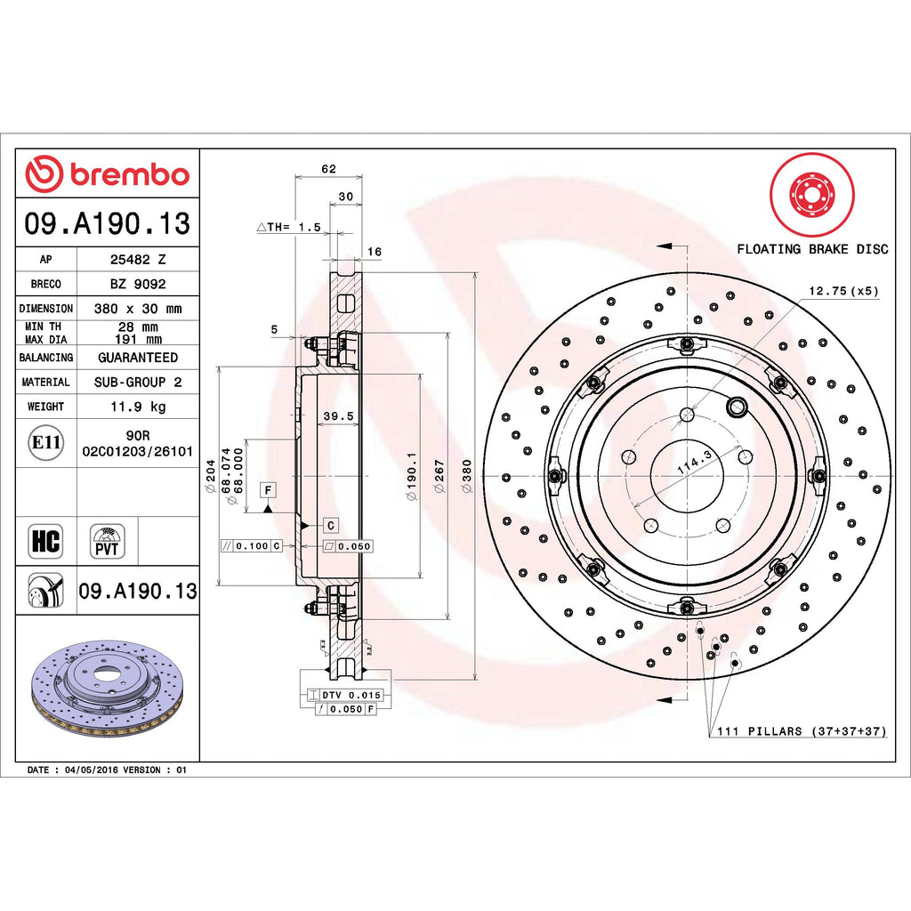 Brembo Disc Brake Rotor 09.A190.13