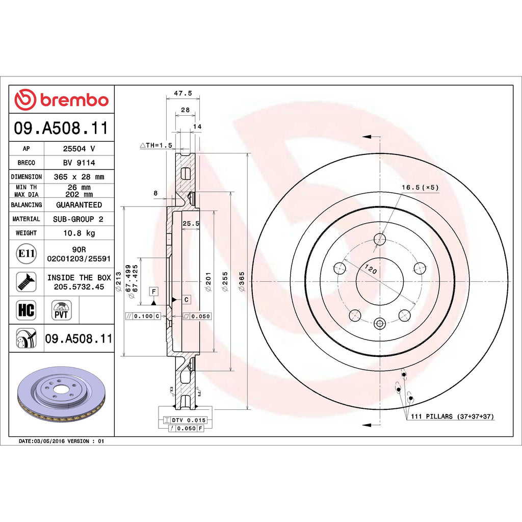 Brembo Disc Brake Rotor 09.A508.11