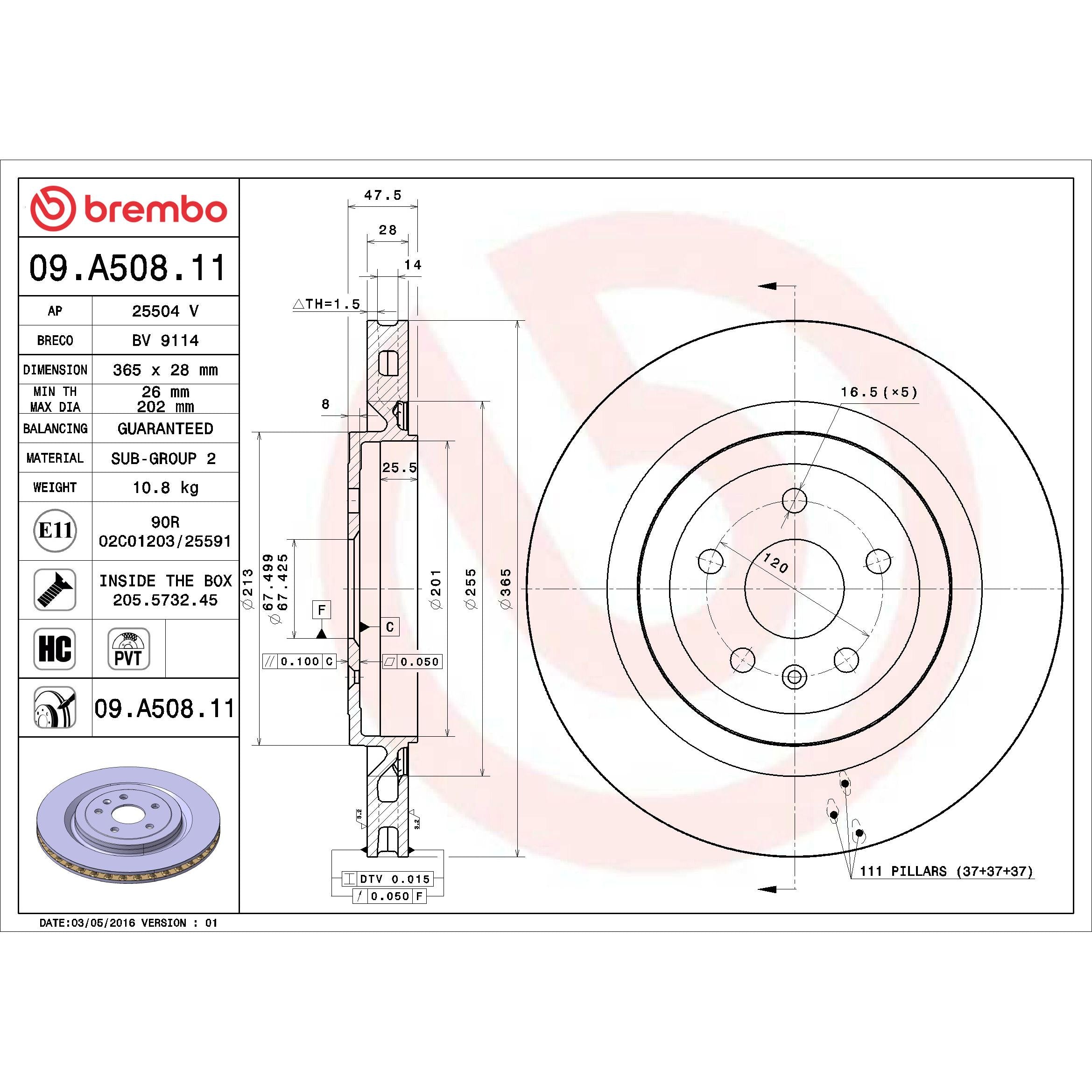 Brembo Disc Brake Rotor 09.A508.11
