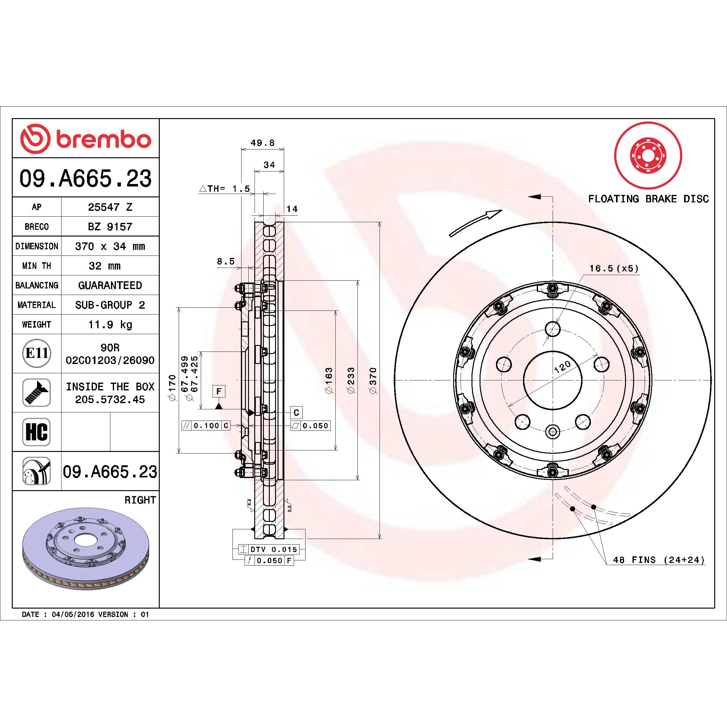 Brembo Disc Brake Rotor 09.A665.23