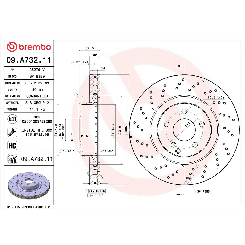 Brembo Disc Brake Rotor 09.A732.11