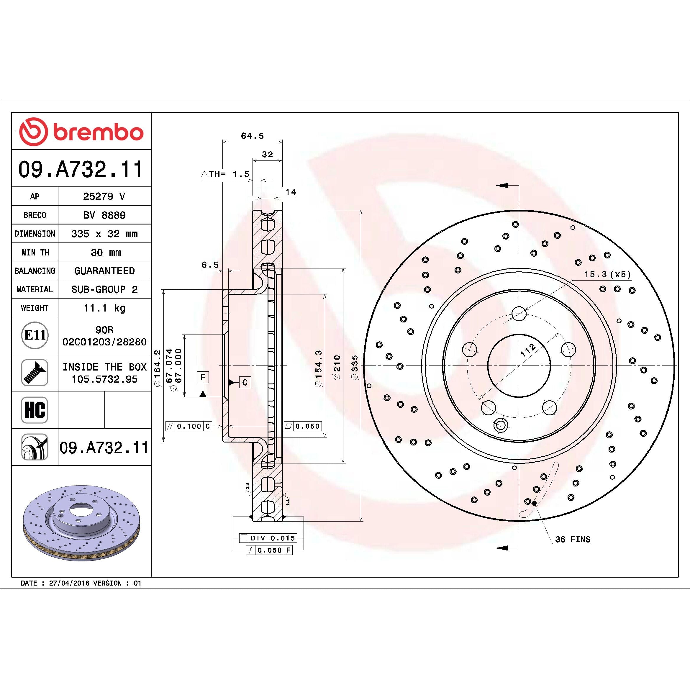 Brembo Disc Brake Rotor 09.A732.11