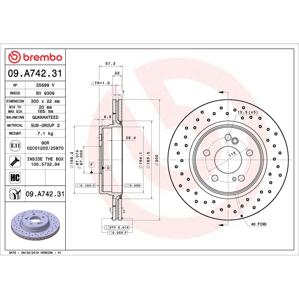 Brembo Disc Brake Rotor 09.A742.31