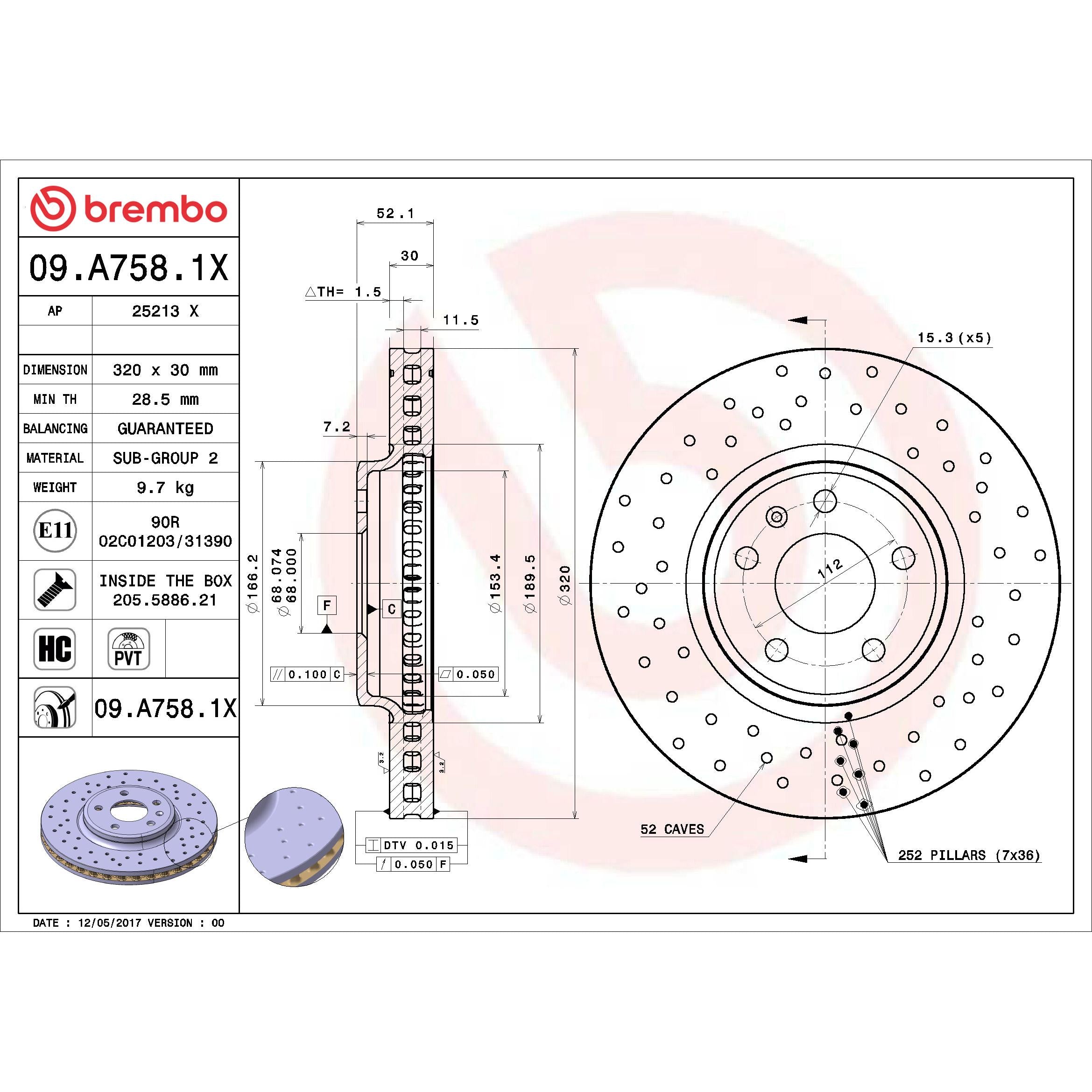 Brembo Disc Brake Rotor 09.A758.1X