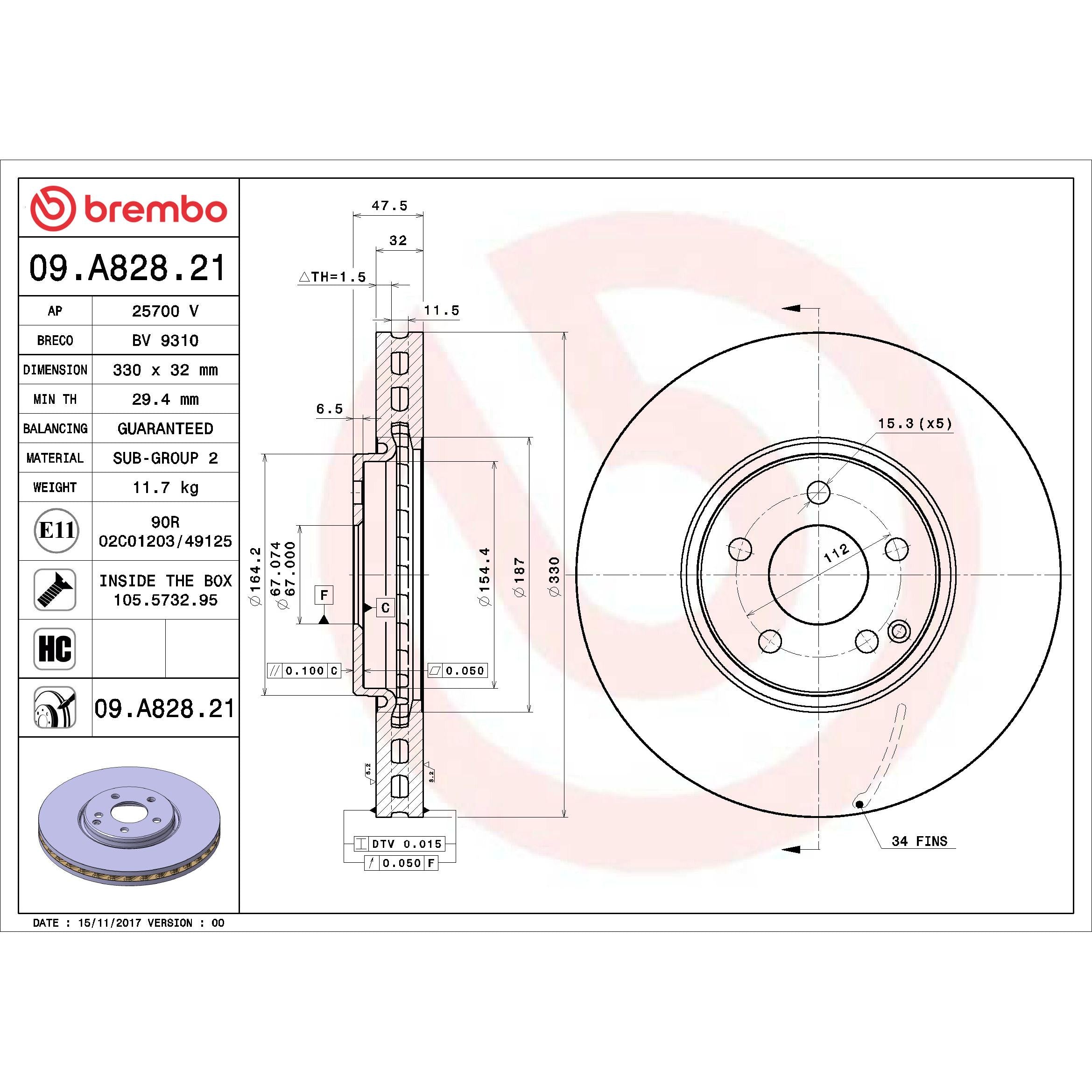 Brembo Disc Brake Rotor 09.A828.21
