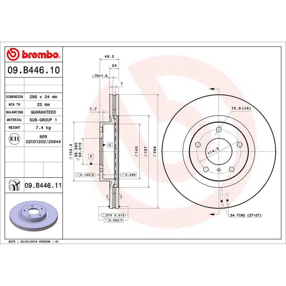 Brembo Disc Brake Rotor 09.B446.11
