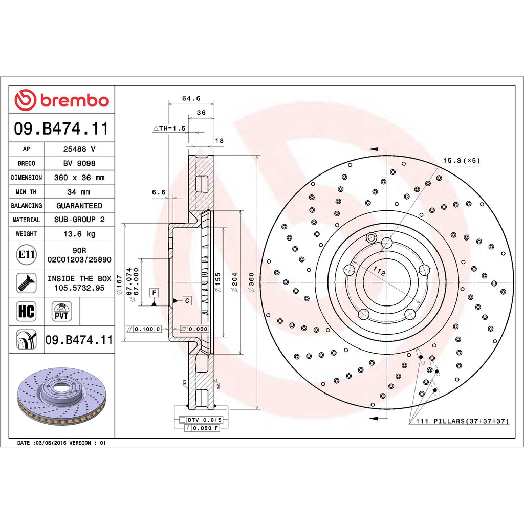 Brembo Disc Brake Rotor 09.B474.11