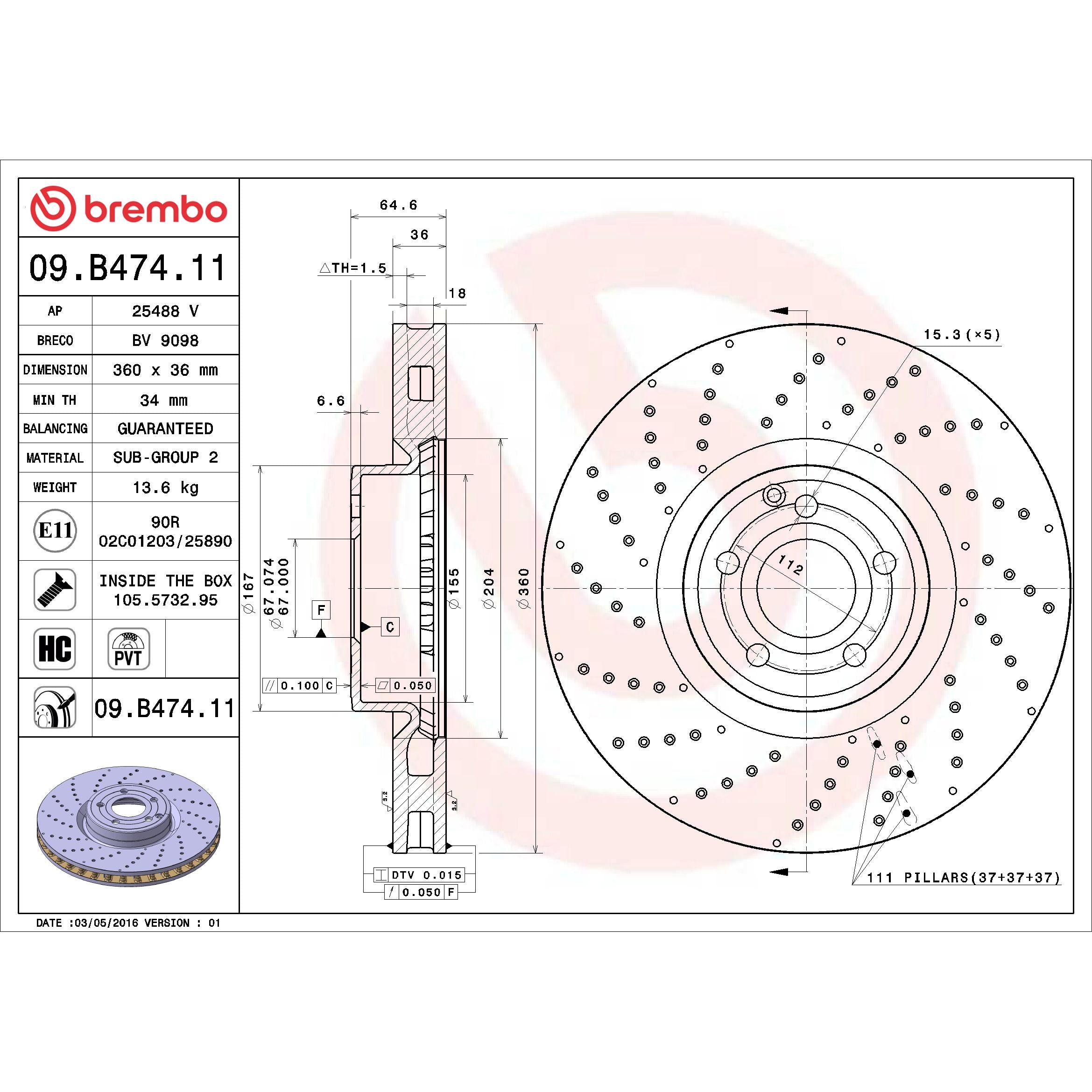 Brembo Disc Brake Rotor 09.B474.11