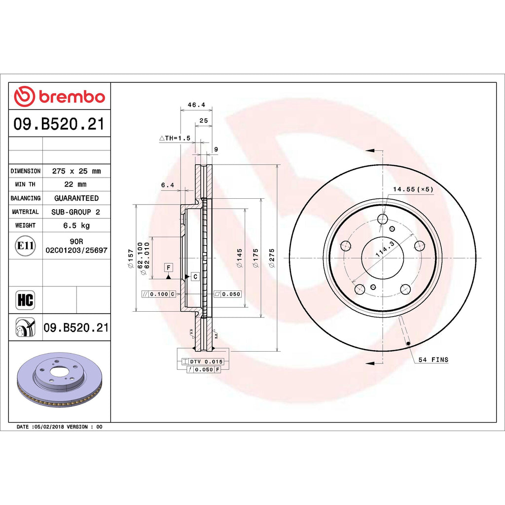 Brembo Disc Brake Rotor 09.B520.21