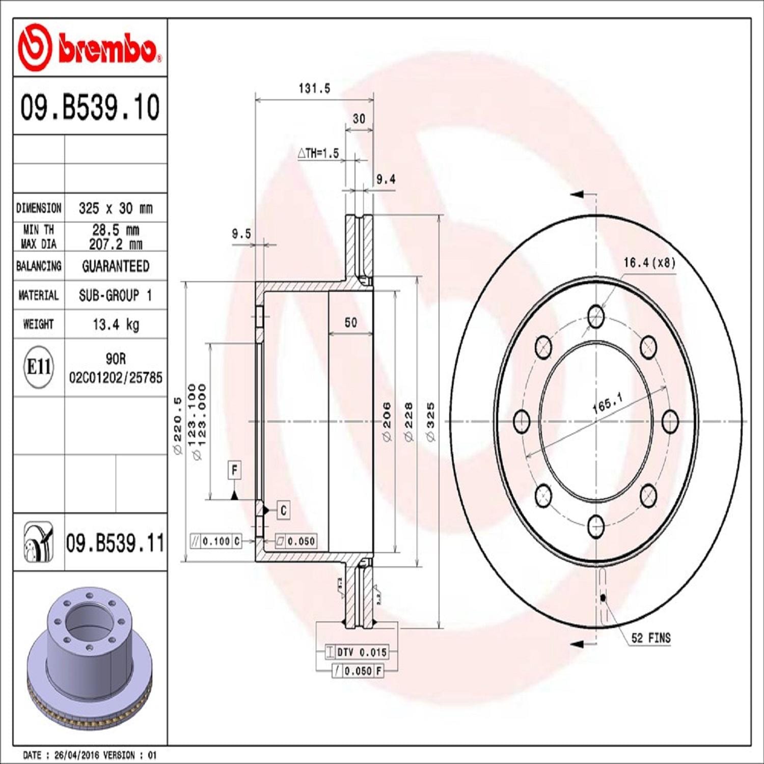 Brembo Disc Brake Rotor 09.B539.10