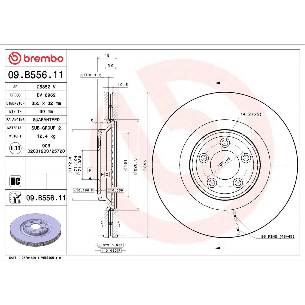 Brembo Disc Brake Rotor 09.B556.11