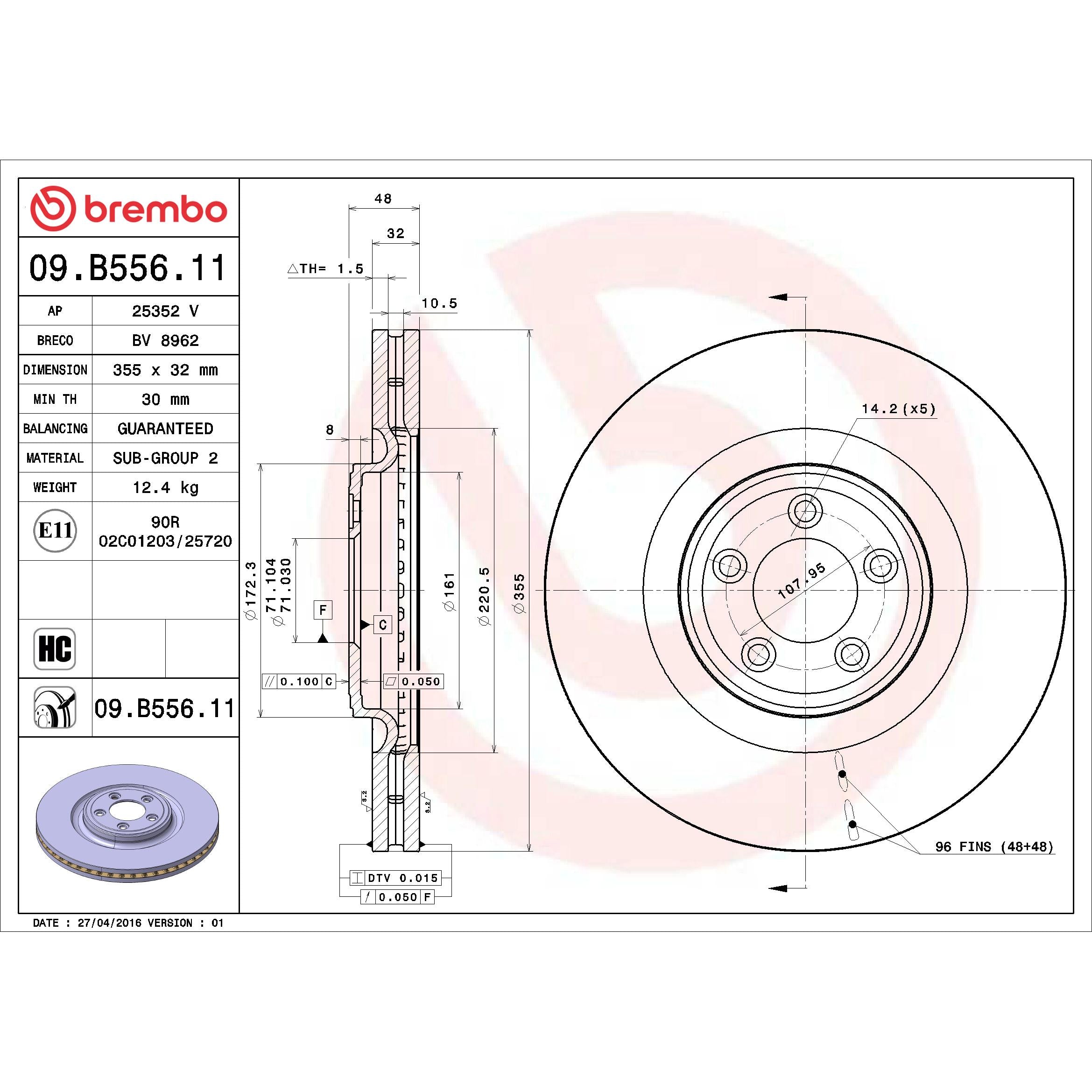 Brembo Disc Brake Rotor 09.B556.11