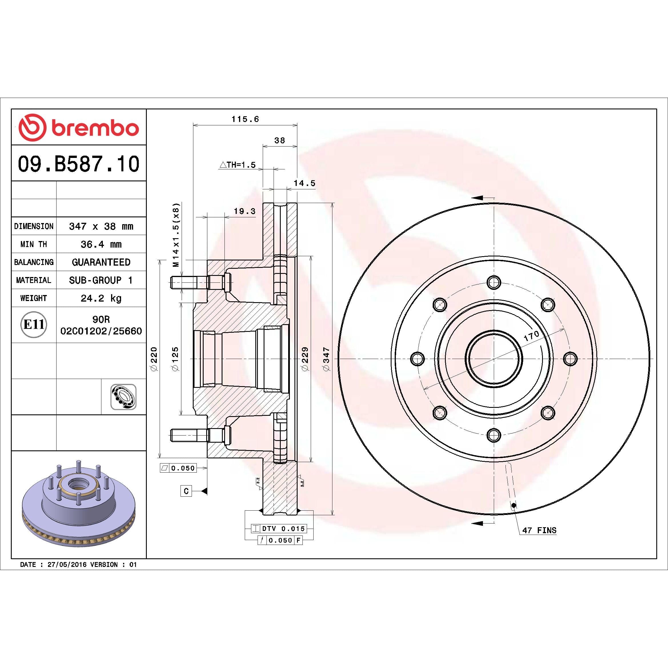Brembo Disc Brake Rotor 09.B587.10