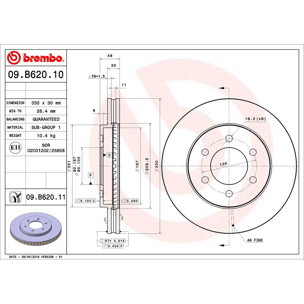 Brembo Disc Brake Rotor 09.B620.11