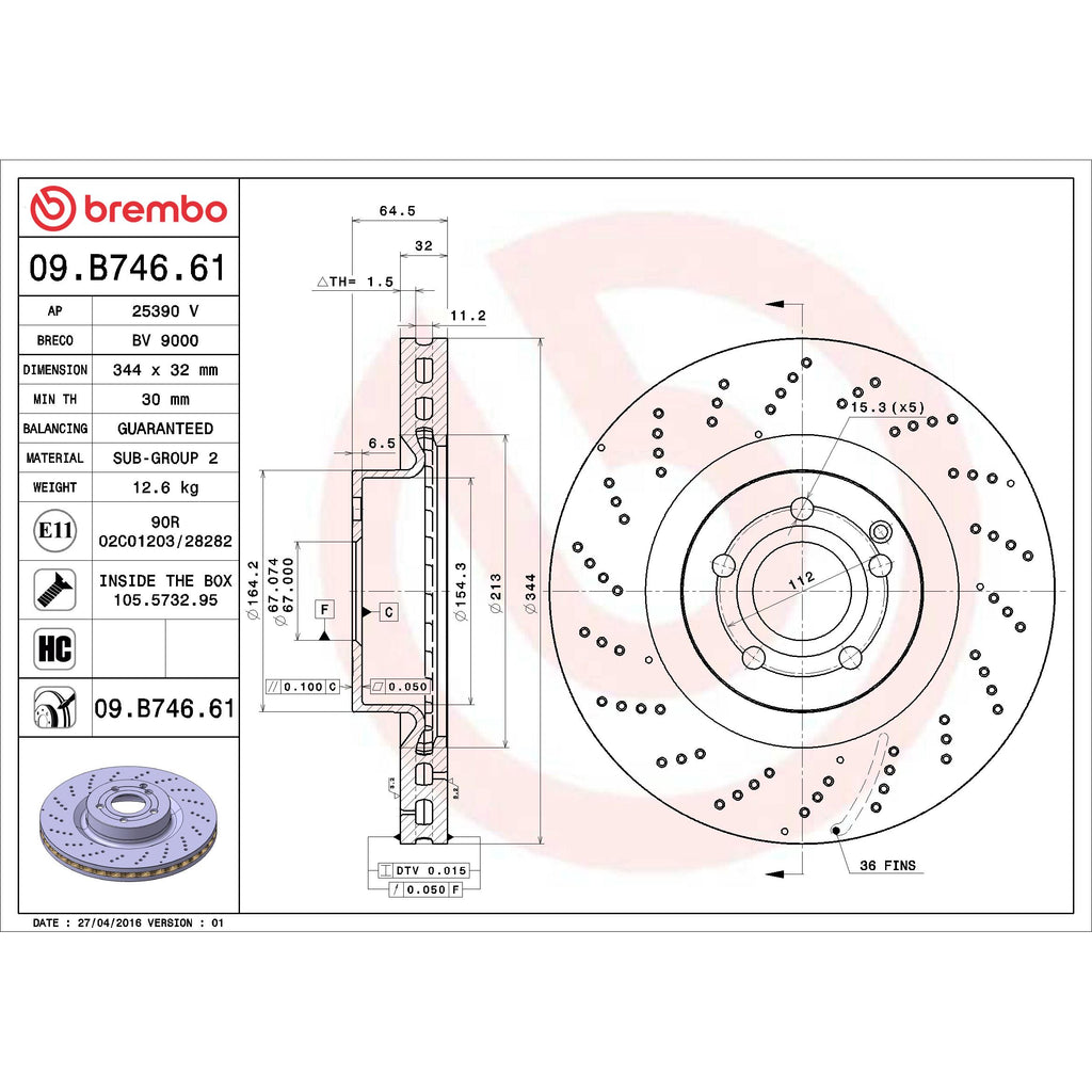 Brembo Disc Brake Rotor 09.B746.61