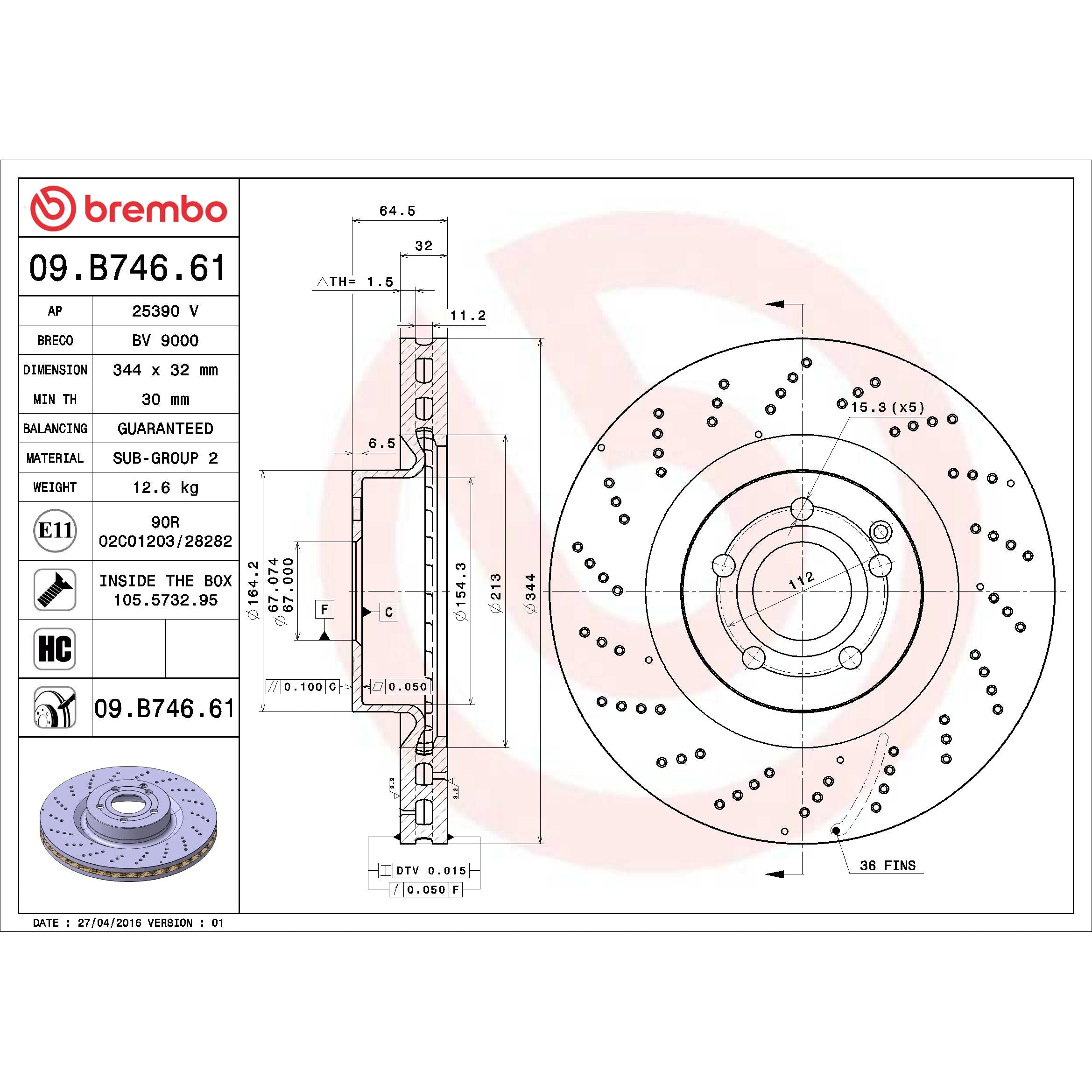 Brembo Disc Brake Rotor 09.B746.61