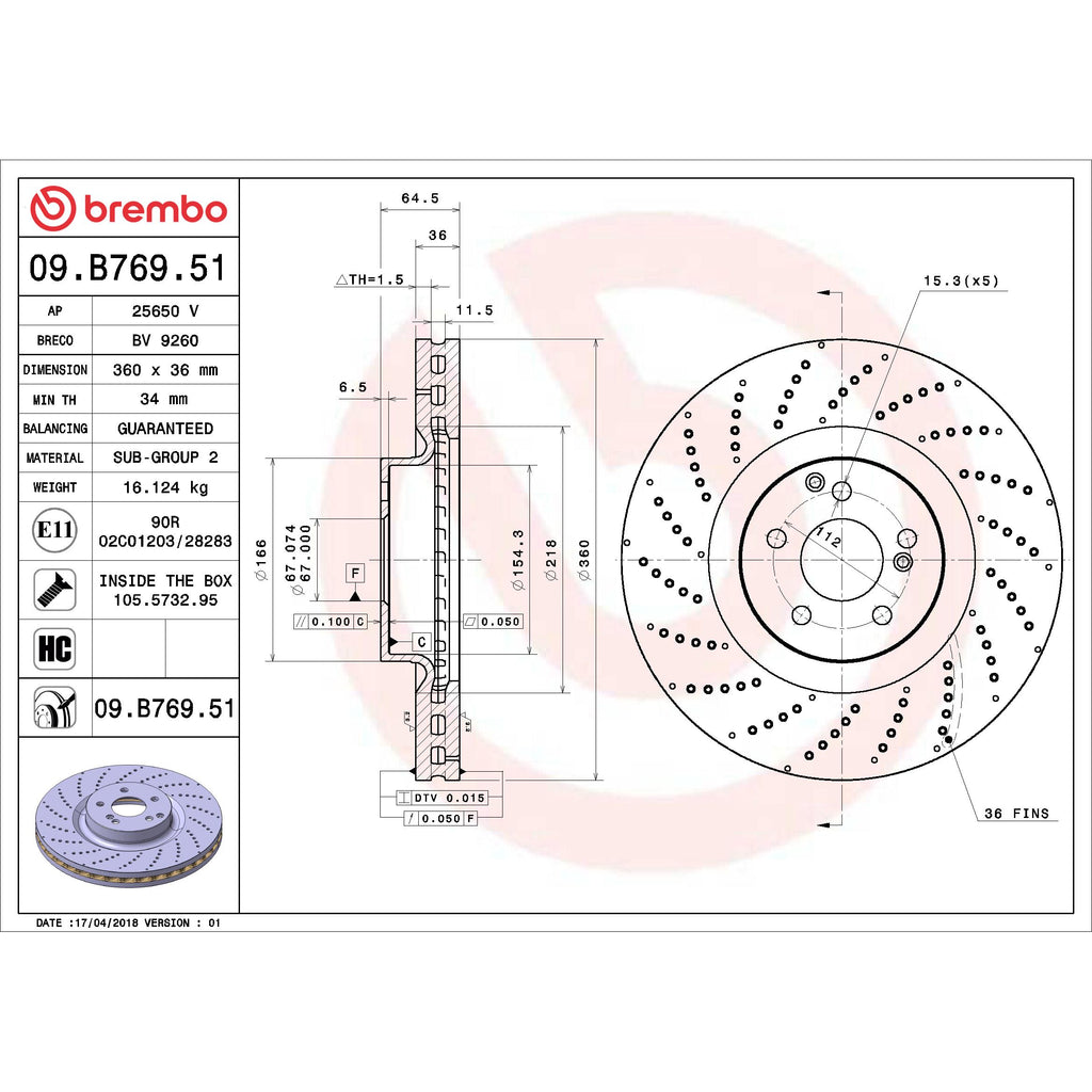 Brembo Disc Brake Rotor 09.B769.51