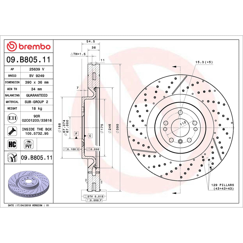 Brembo Disc Brake Rotor 09.B805.11