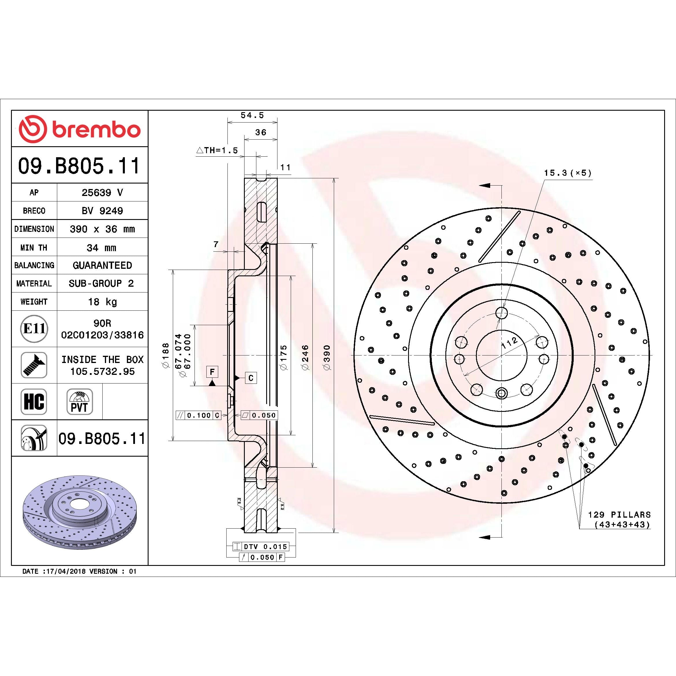 Brembo Disc Brake Rotor 09.B805.11