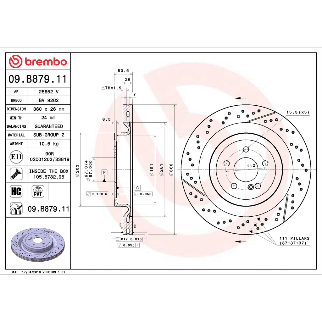 Brembo Disc Brake Rotor 09.B879.11